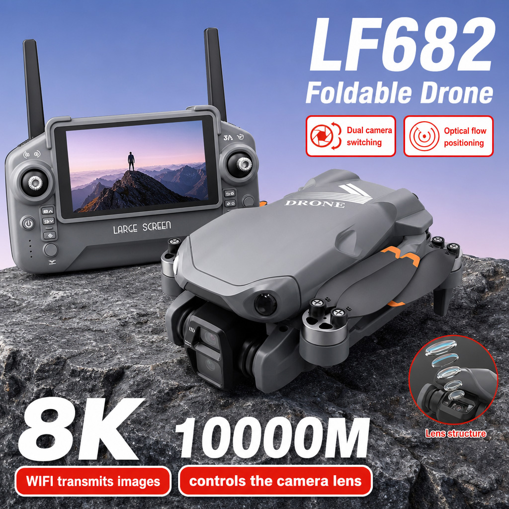 Rc Helicopter Mini - Luchtfoto LF682 Drone 8K HD Dubbele