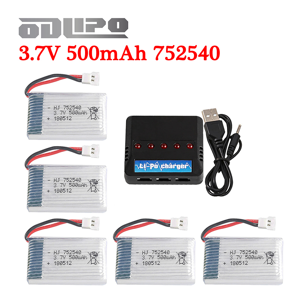 Rc Helicopter Coaxial - H31 Batterij 3.7V 500Mah 752540 Lipo